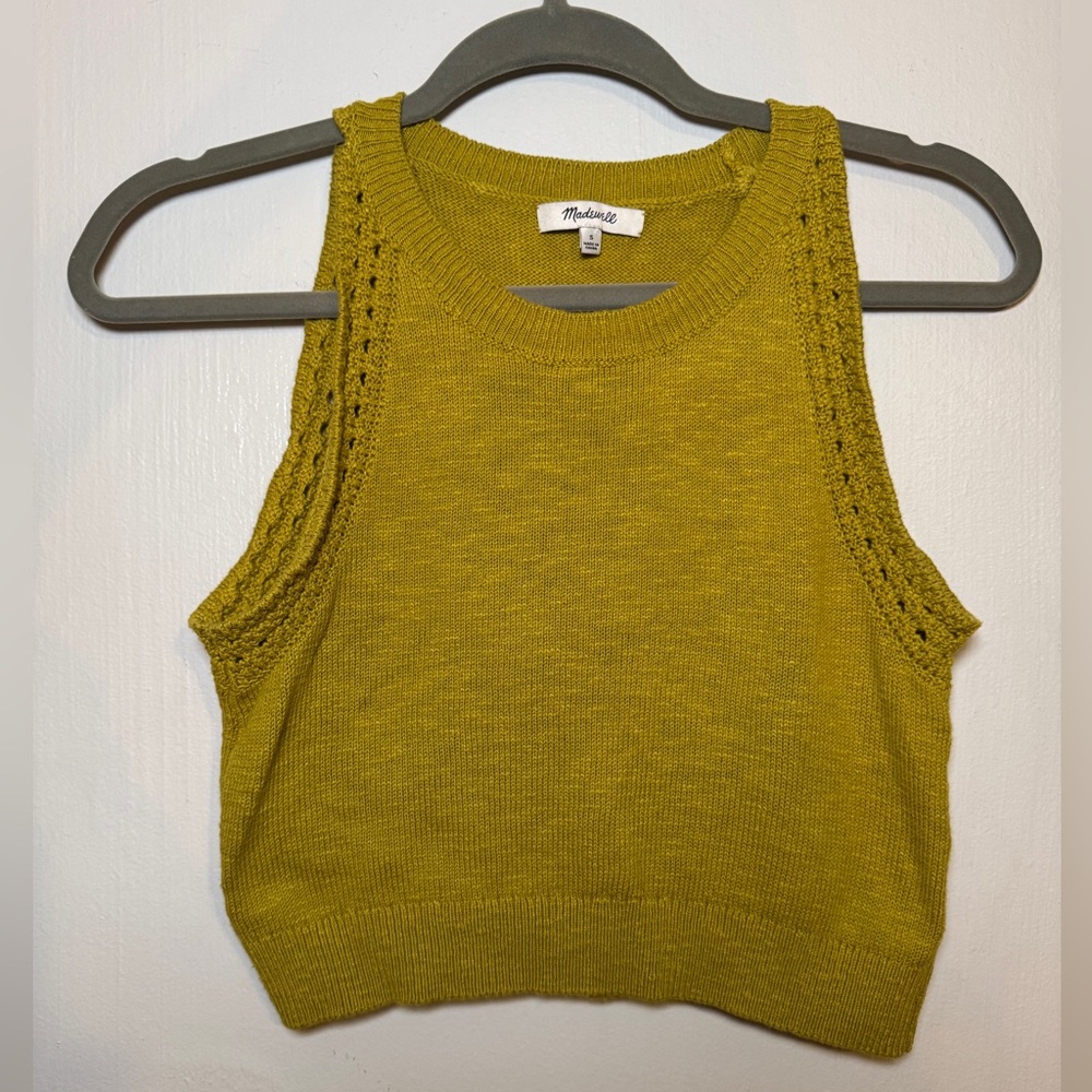 Madewell NWOT Crop Sweater Tank - S - Lemon lime color